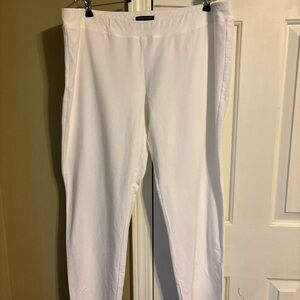 Eileen Fisher Classic White stretch crepe pants straight leg